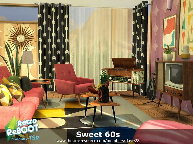 Retro Sweet 60s Living Room by dasie2 at TSR