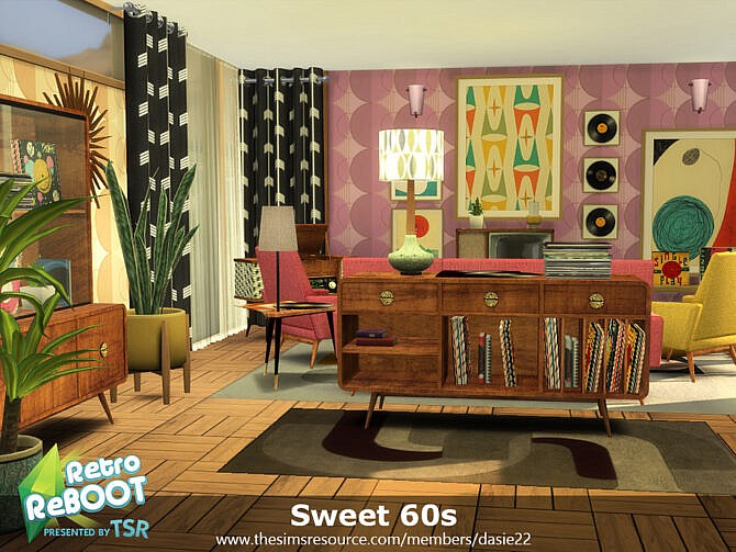 Retro Sweet 60s Living Room by dasie2 at TSR