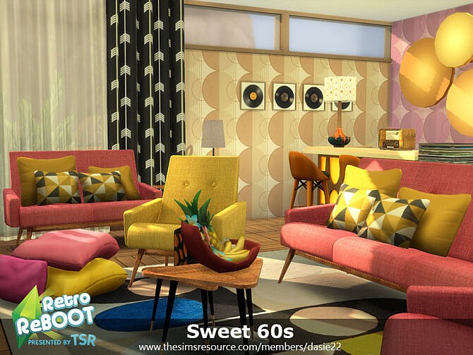 Retro Sweet 60s Living Room by dasie2 at TSR