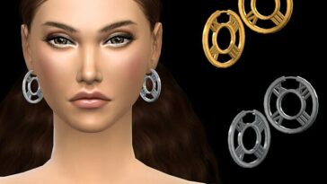 Roman numeral hoop earrings by NataliS at TSR