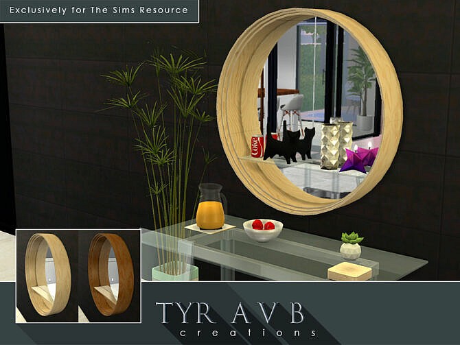 Round Mirror with Functional Glass Shelf by TyrAVB at TSR