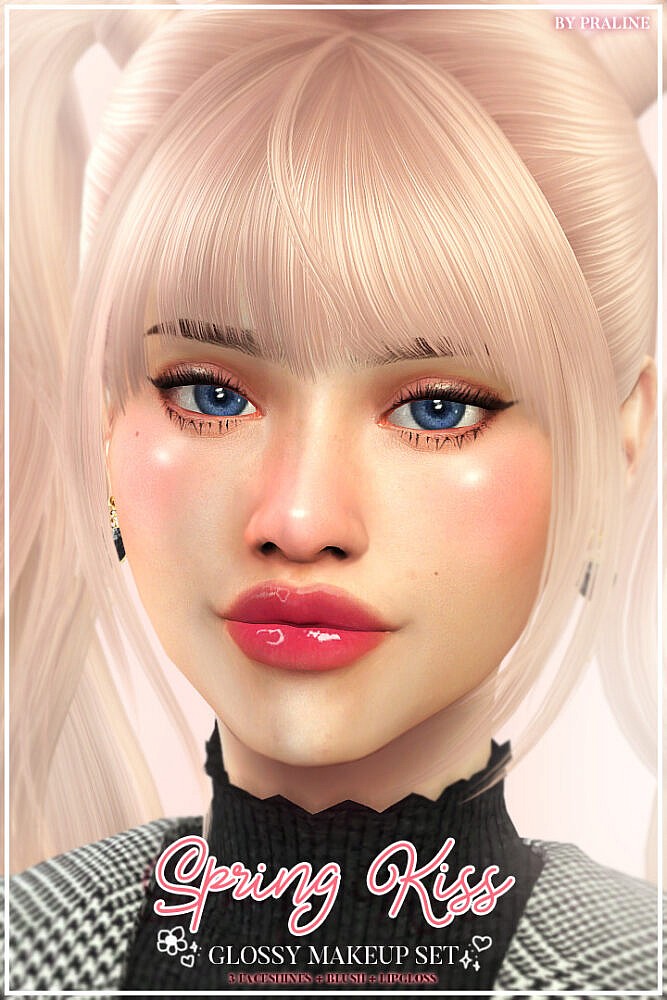 SPRING KISS Glossy Makeup Set at Praline Sims
