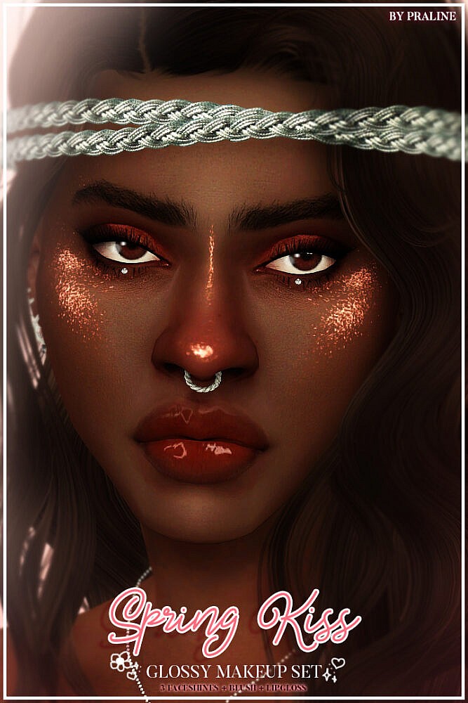 SPRING KISS Glossy Makeup Set at Praline Sims
