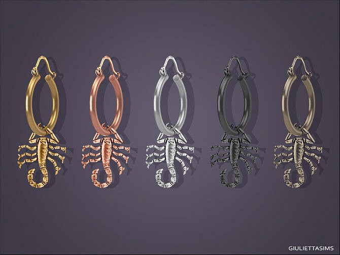 Scorpion Hoop Earrings by feyona at TSR
