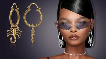 Scorpion Hoop Earrings by feyona at TSR