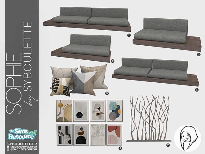 Sophie living room set by Syboubou at TSR