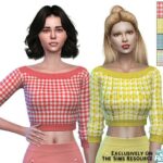 Spring Checked Cropped Sweater by Pinkfizzzzz at TSR