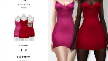 Tie Back Satin Mini Dress by Bill Sims at TSR