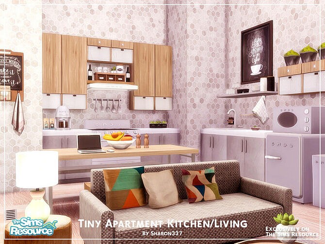 Tiny Apartment Kitchen/Living Room by sharon337 at TSR