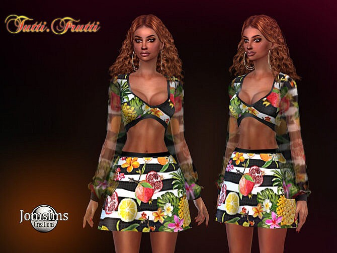 Tutti frutti dress by jomsims at TSR