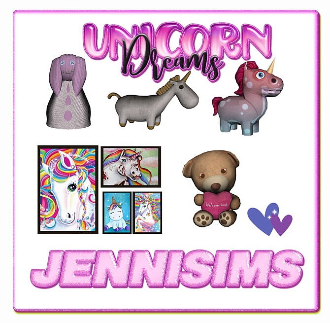 Unicorn dreams DECORATIVE (5 ITEMS) at Jenni Sims
