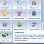 Venue Memberships and Lot Fees by adeepindigo at Mod The Sims 4