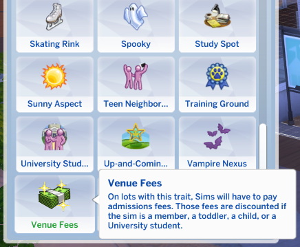 Venue Memberships and Lot Fees by adeepindigo at Mod The Sims 4