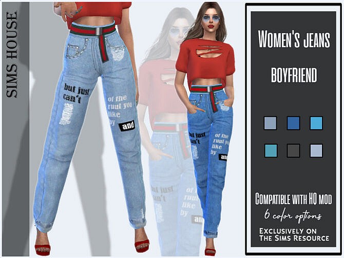 Women’s jeans boyfriend by Sims House at TSR