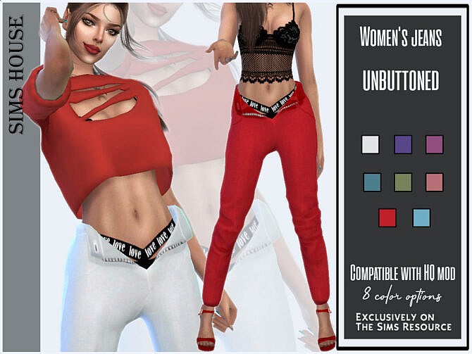 Women’s jeans unbuttoned by Sims House at TSR