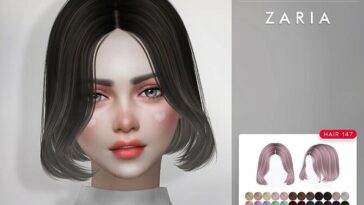 Zaria Hair 147 by TsminhSims at TSR