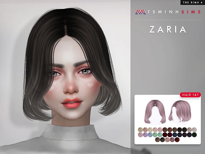 Zaria Hair 147 by TsminhSims at TSR