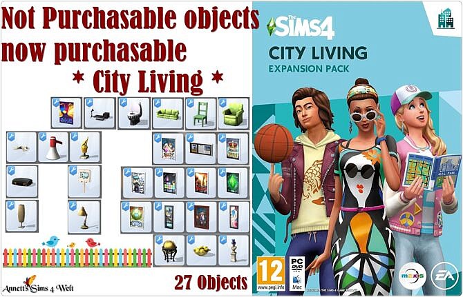 Not Purchasable objects now purchasable * City Living at Annett’s Sims 4 Welt