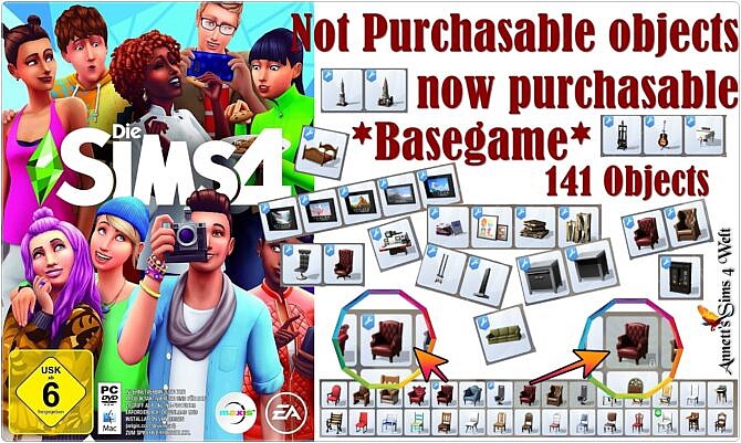 Not Purchasable objects now purchasable * Basegame at Annett’s Sims 4 Welt