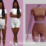 Aisha shorts outfit by akaysims at TSR