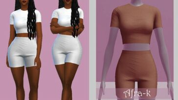 Aisha shorts outfit by akaysims at TSR