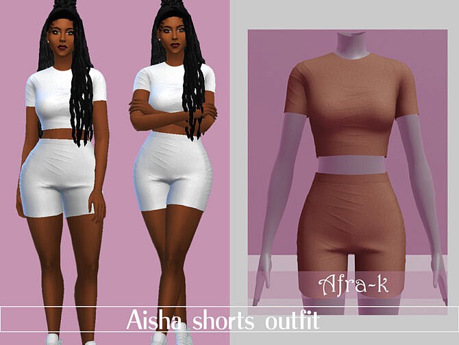 Aisha shorts outfit by akaysims at TSR