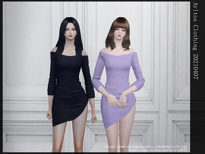 Assymetrical dress 20210407 by Arltos at TSR