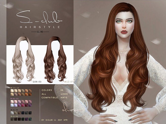 Curly long hair N80 by S-Club LL at TSR