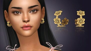 Daisy Hoop Earrings by feyona at TSR