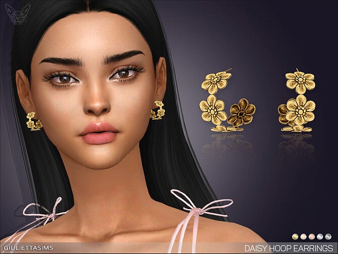 Daisy Hoop Earrings by feyona at TSR