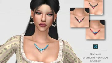 Diamond Necklace EA colors at Elfdor Sims