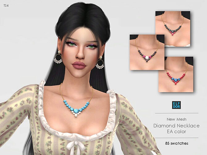 Diamond Necklace EA colors at Elfdor Sims