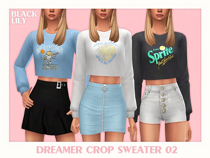 Dreamer Crop Sweater 02 by Black Lily at TSR