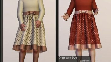 Dress with bow & Button up dress at LazyEyelids