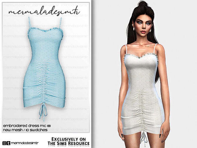 Embroidered Dress MC181 by mermaladesimtr at TSR