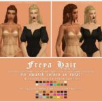 FREYA half-braided long hair at Candy Sims 4