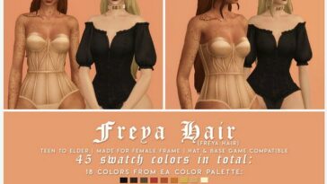 FREYA half-braided long hair at Candy Sims 4