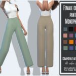 Female classic pants monophonic by Sims House at TSR