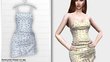 Floral Print Dress MC185 by mermaladesimtr at TSR