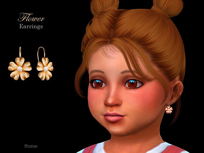 Flower Toddler Earrings by Suzue at TSR