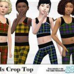 Girls Tartan Sporty Crop Top by Pelineldis at TSR