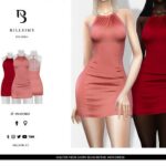 Halter Neck Satin Seam Detail Mini Dress by Bill Sims at TSR