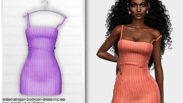 Knitted Strappy Bodycon Dress MC183 by mermaladesimtr at TSR