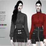 LEAH Stand Collar Blouse by Helsoseira at TSR