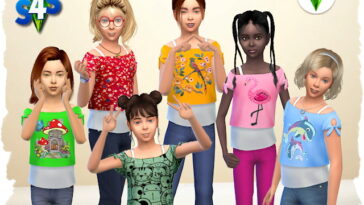 Layered top for girls by Chalipo at All 4 Sims