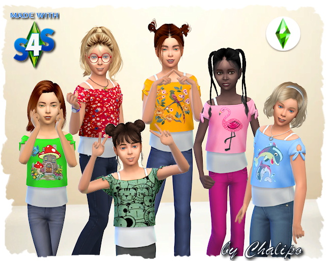 Layered top for girls by Chalipo at All 4 Sims