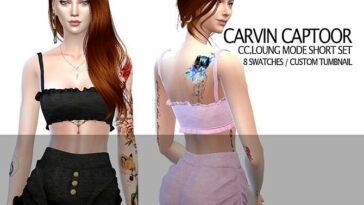 Loung Mode Crop Top Set by carvin captoor at TSR