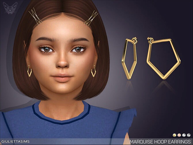 Marquise Hoop Earrings For Kids by feyona at TSR