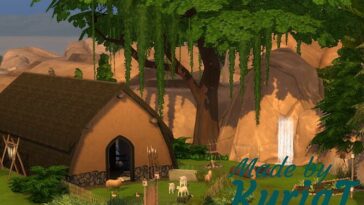 Oak View longhouse at KyriaT’s Sims 4 World