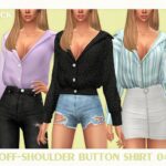 Off-Shoulder Button Shirt 04 by Black Lily at TSR